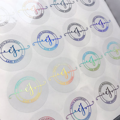 Foiled Clear Logo Stickers ROUND