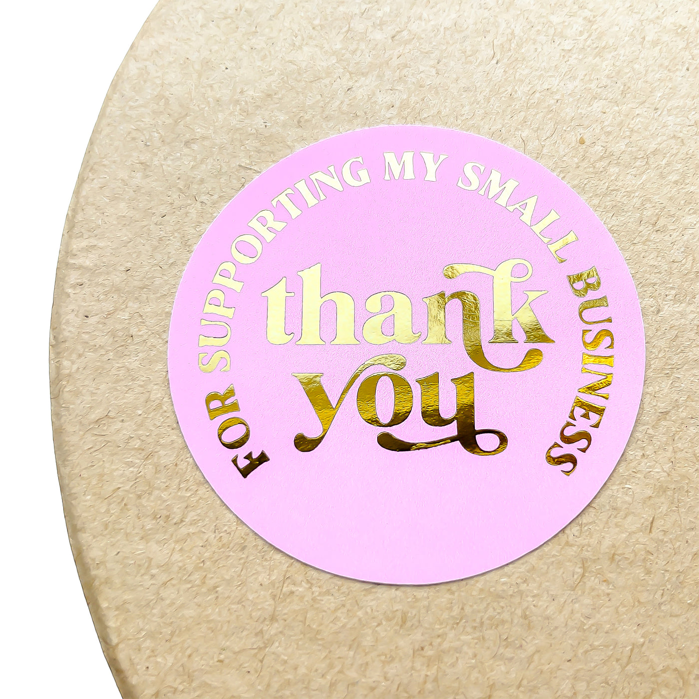 Foiled Retro THANK YOU FOR SUPPORTING Stickers ROUND