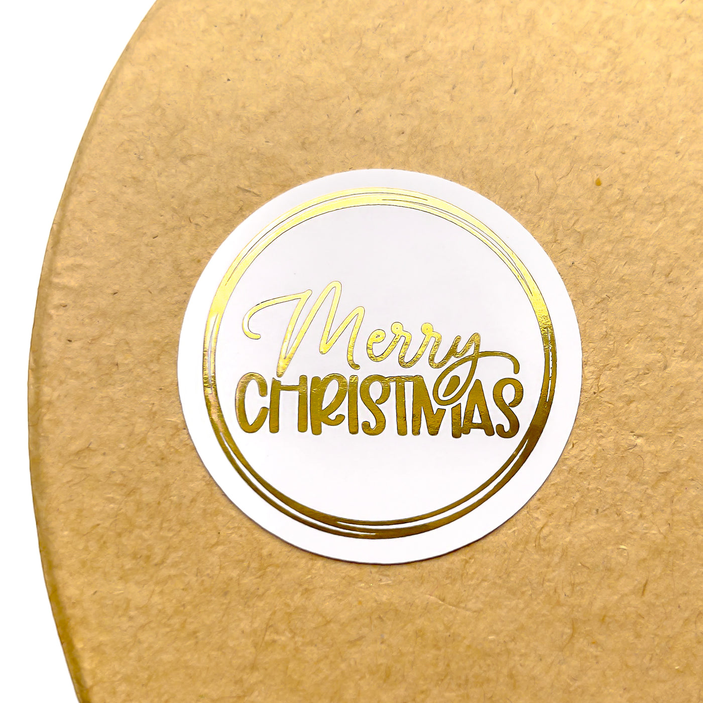Foiled Modern Merry Christmas Stickers Round