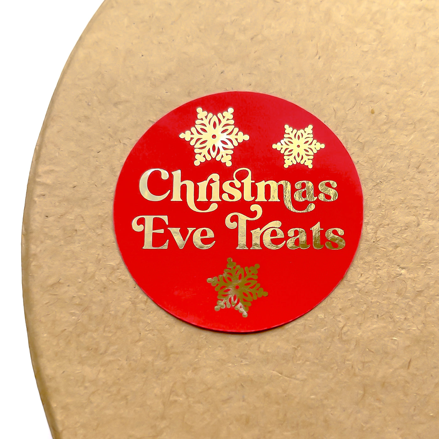 Foiled Retro Christmas Eve Treats Stickers Round