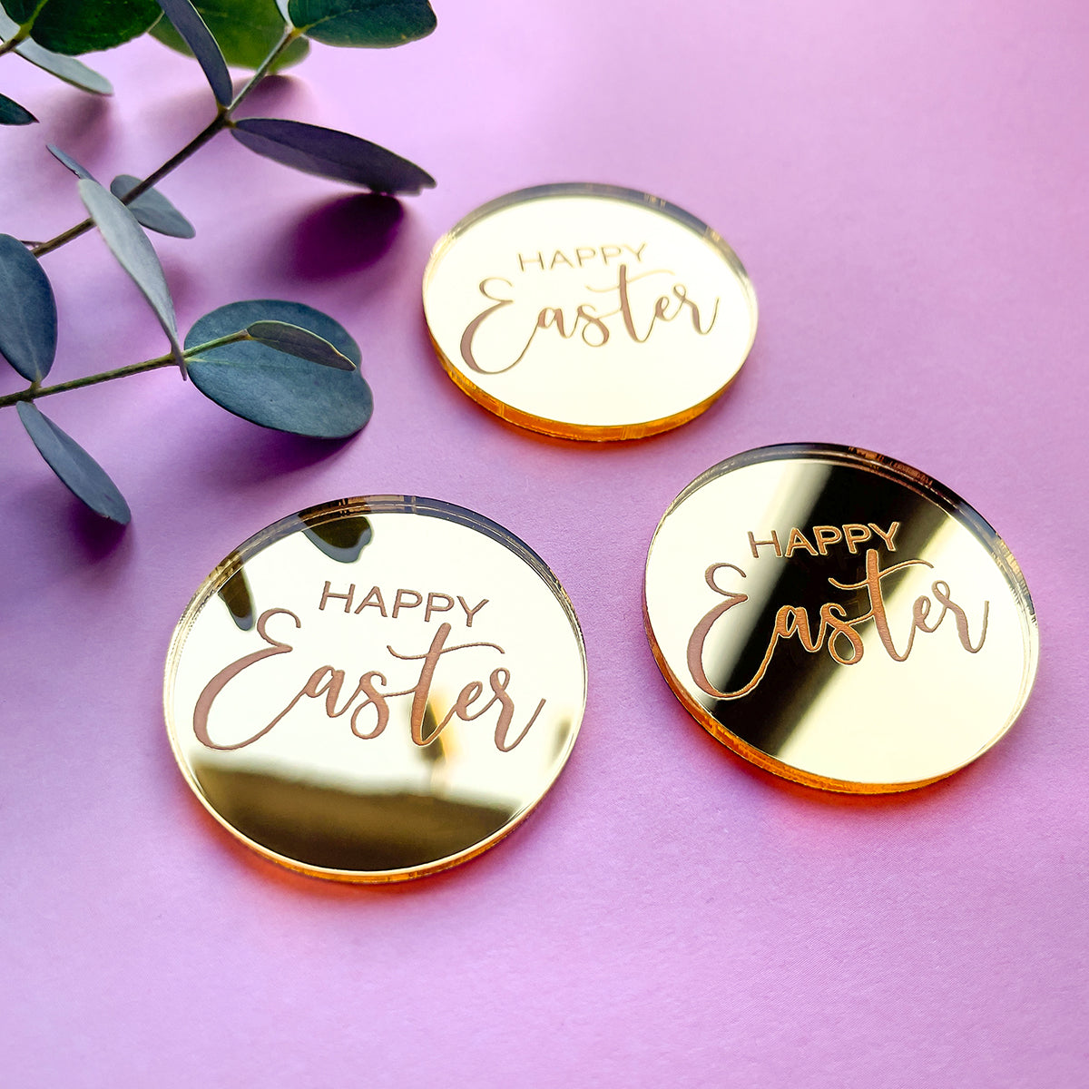 Acrylic Cupcake Disc Happy Easter Design 2