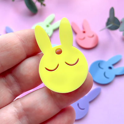 Acrylic Pastel Bunny Head Tag Pick Your Colour