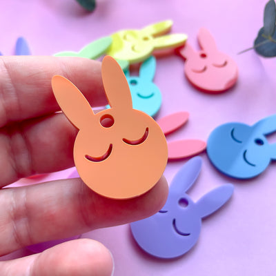 Acrylic Pastel Bunny Head Tag Pick Your Colour