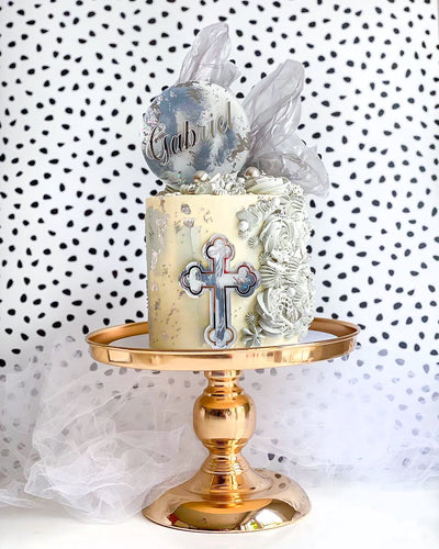 Painted Cross Charm or Cake Topper