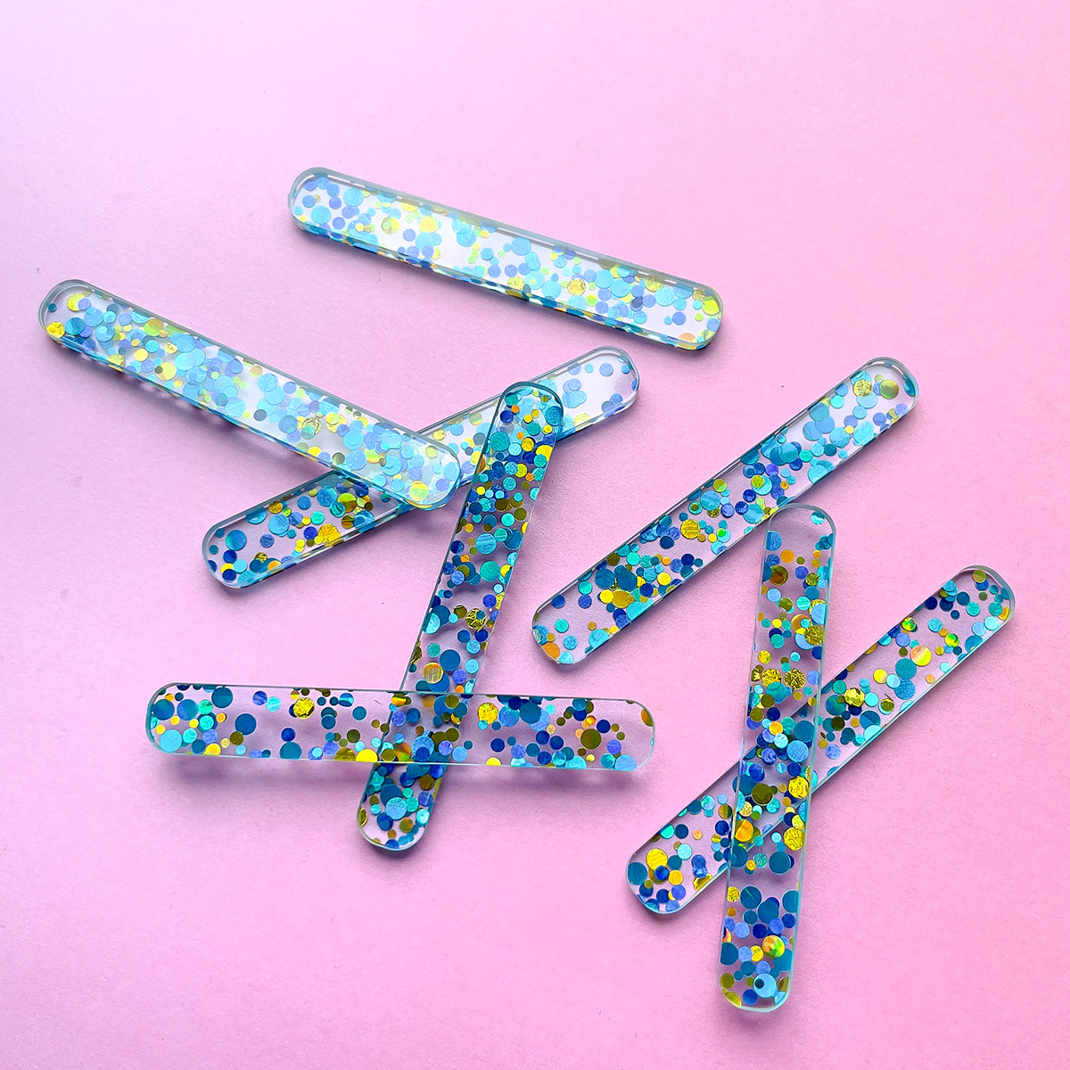 Chunky Glitter BLUE Cakesicle Sticks